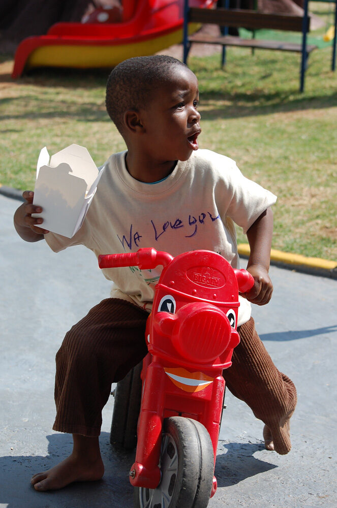 A child playing with educational toys